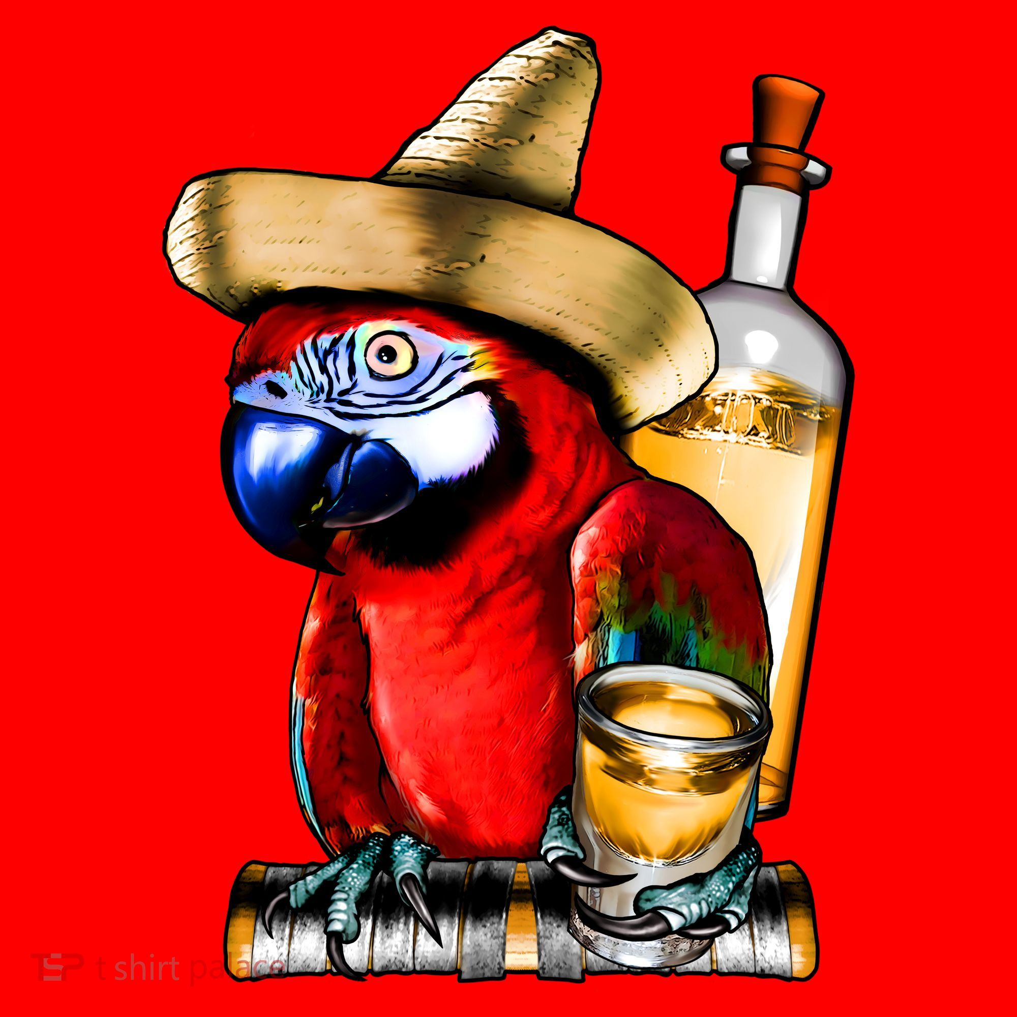 Tequilla Parrot Santa Hat