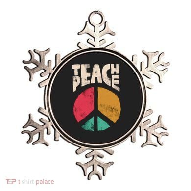 Teach Peace Teacher's Day 2022 Vintage Peace Sign Ornament
