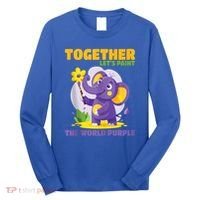 Together Paint The World Purple AlzheimerS Awareness Gift Long Sleeve Shirt thumb 0