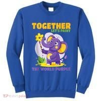 Together Paint The World Purple AlzheimerS Awareness Gift Sweatshirt thumb 0
