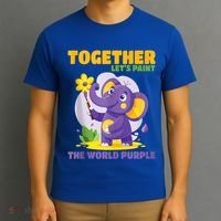 Together Paint The World Purple AlzheimerS Awareness Gift T-Shirt thumb 3