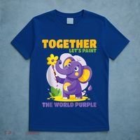 Together Paint The World Purple AlzheimerS Awareness Gift T-Shirt thumb 5