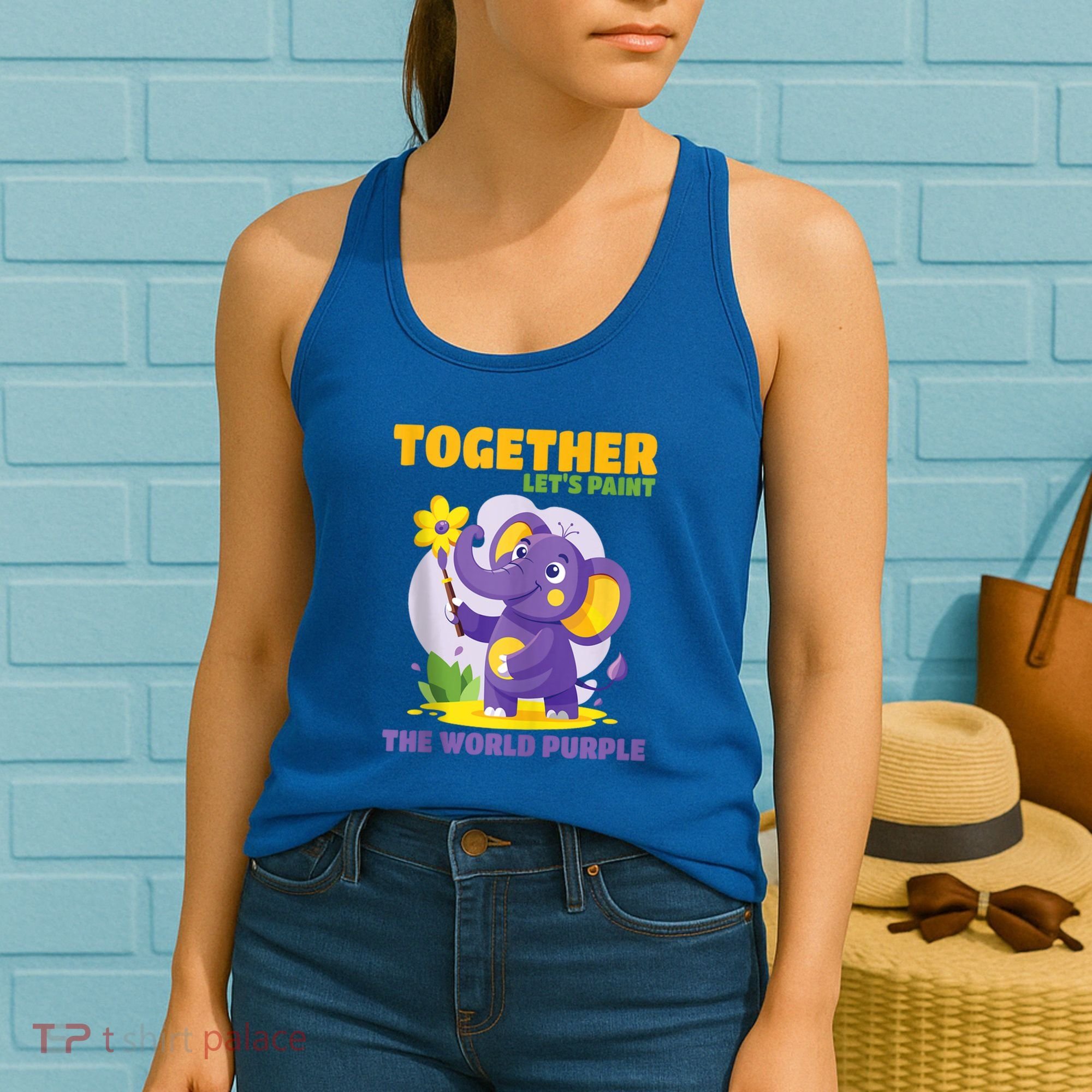 Together Paint The World Purple AlzheimerS Awareness Gift Women's Tank Top