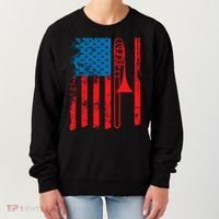 Trombone Player Usa Flag Gift Accessories For Women's Sweatshirt thumb 0