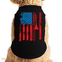 Trombone Player Usa Flag Gift Accessories For Doggie Tank thumb 0