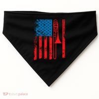 Trombone Player Usa Flag Gift Accessories For USA-Made Doggie Bandana thumb 0