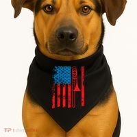 Trombone Player Usa Flag Gift Accessories For USA-Made Doggie Bandana thumb 1