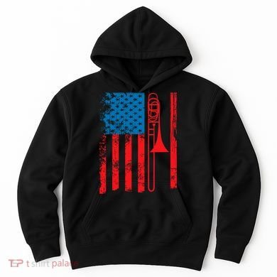 Trombone Player Usa Flag Gift Accessories For Hoodie