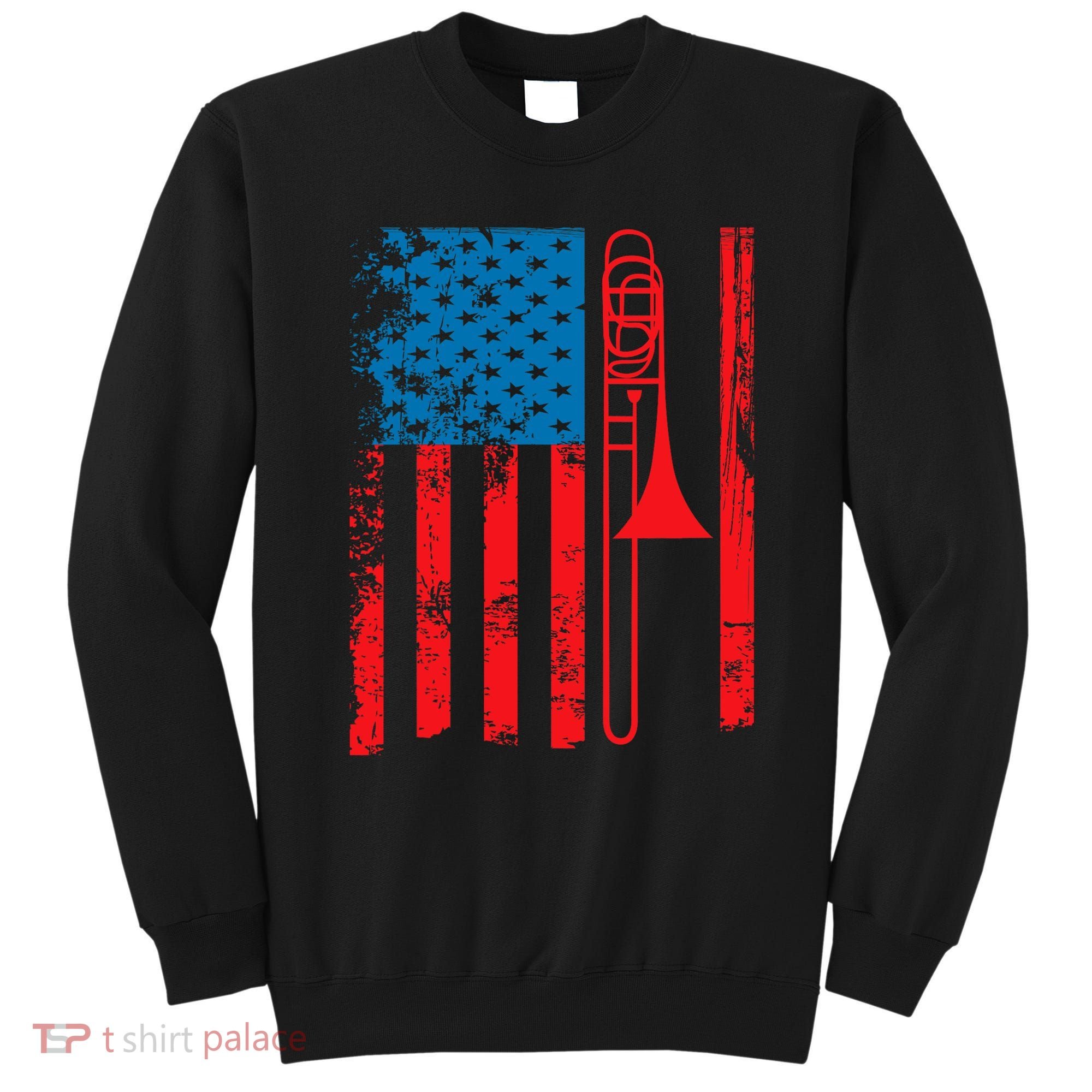 Trombone Player Usa Flag Gift Accessories For Sweatshirt