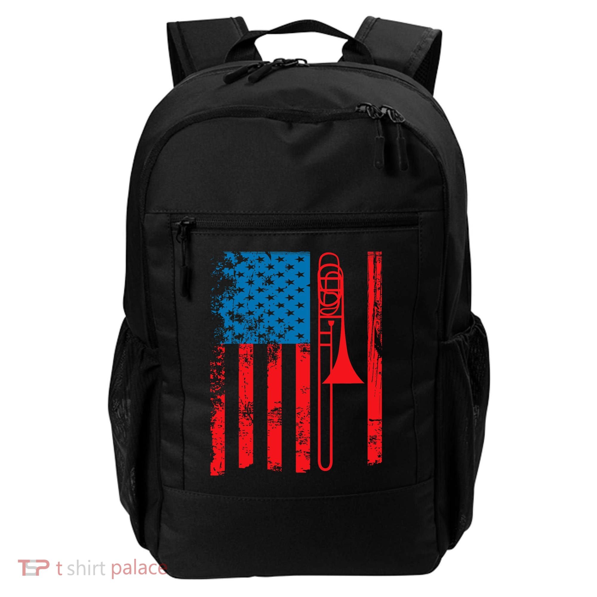 Trombone Player Usa Flag Gift Accessories For Backpack