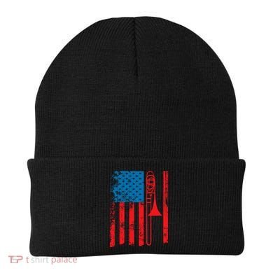 Trombone Player Usa Flag Gift Accessories For Beanie