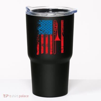 Trombone Player Usa Flag Gift Accessories For Tumbler