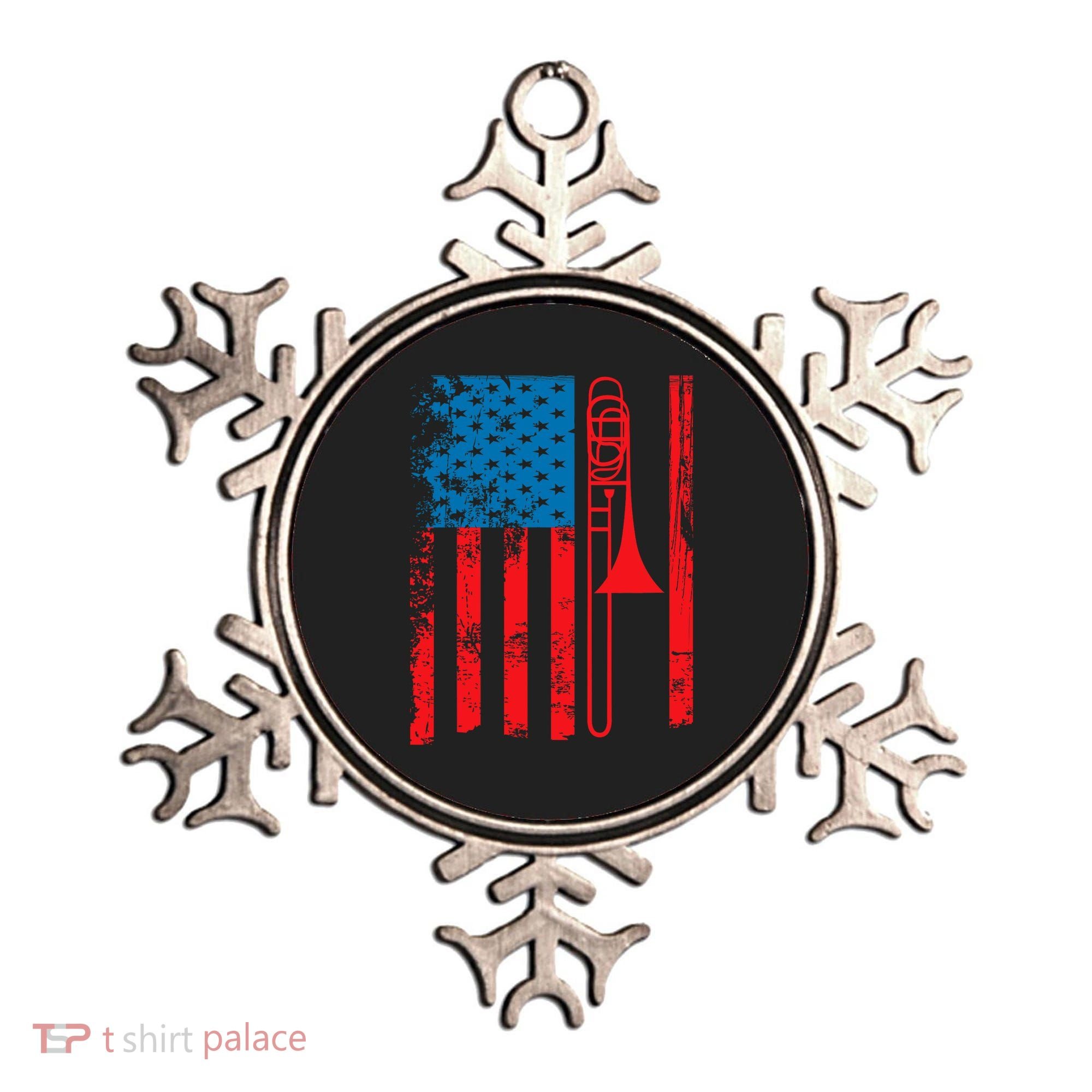 Trombone Player Usa Flag Gift Accessories For Ornament