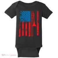 Trombone Player Usa Flag Gift Accessories For Baby Bodysuit thumb 0