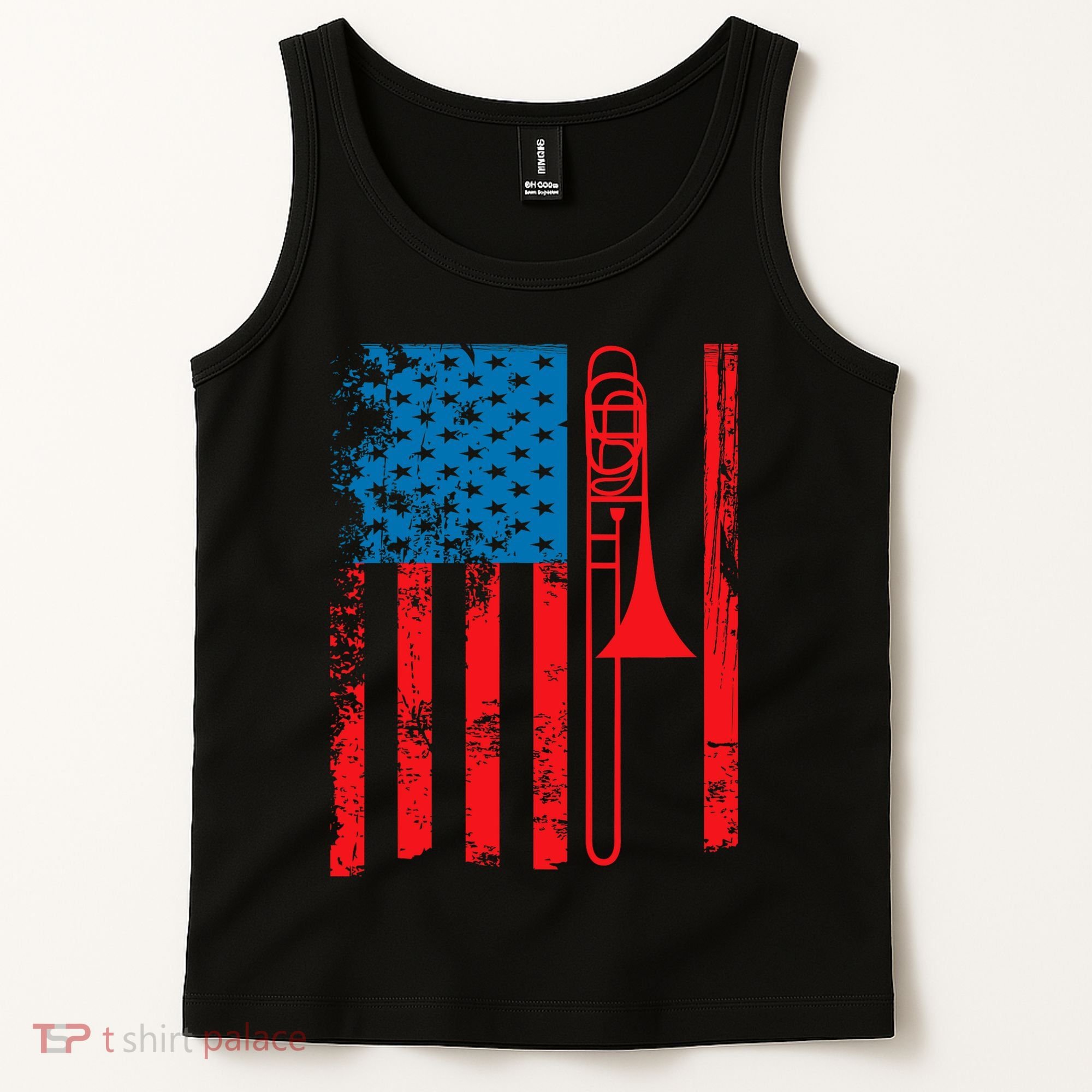 Trombone Player Usa Flag Gift Accessories For Tank Top