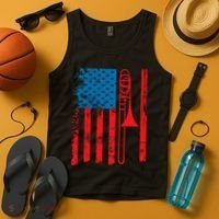 Trombone Player Usa Flag Gift Accessories For Tank Top thumb 4