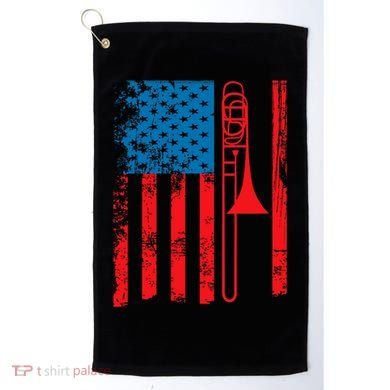 Trombone Player Usa Flag Gift Accessories For Golf Towel