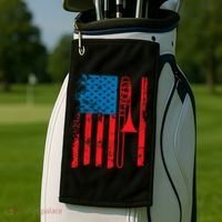 Trombone Player Usa Flag Gift Accessories For Golf Towel thumb 2