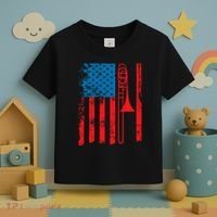 Trombone Player Usa Flag Gift Accessories For Toddler T-Shirt thumb 3