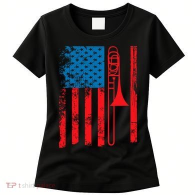 Trombone Player Usa Flag Gift Accessories For Women's T-Shirt