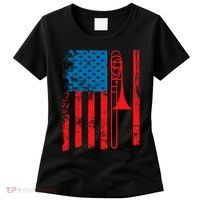 Trombone Player Usa Flag Gift Accessories For Women's T-Shirt thumb 0
