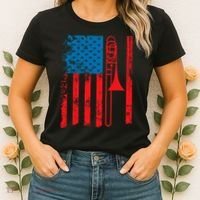 Trombone Player Usa Flag Gift Accessories For Women's T-Shirt thumb 2