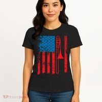 Trombone Player Usa Flag Gift Accessories For Women's T-Shirt thumb 4