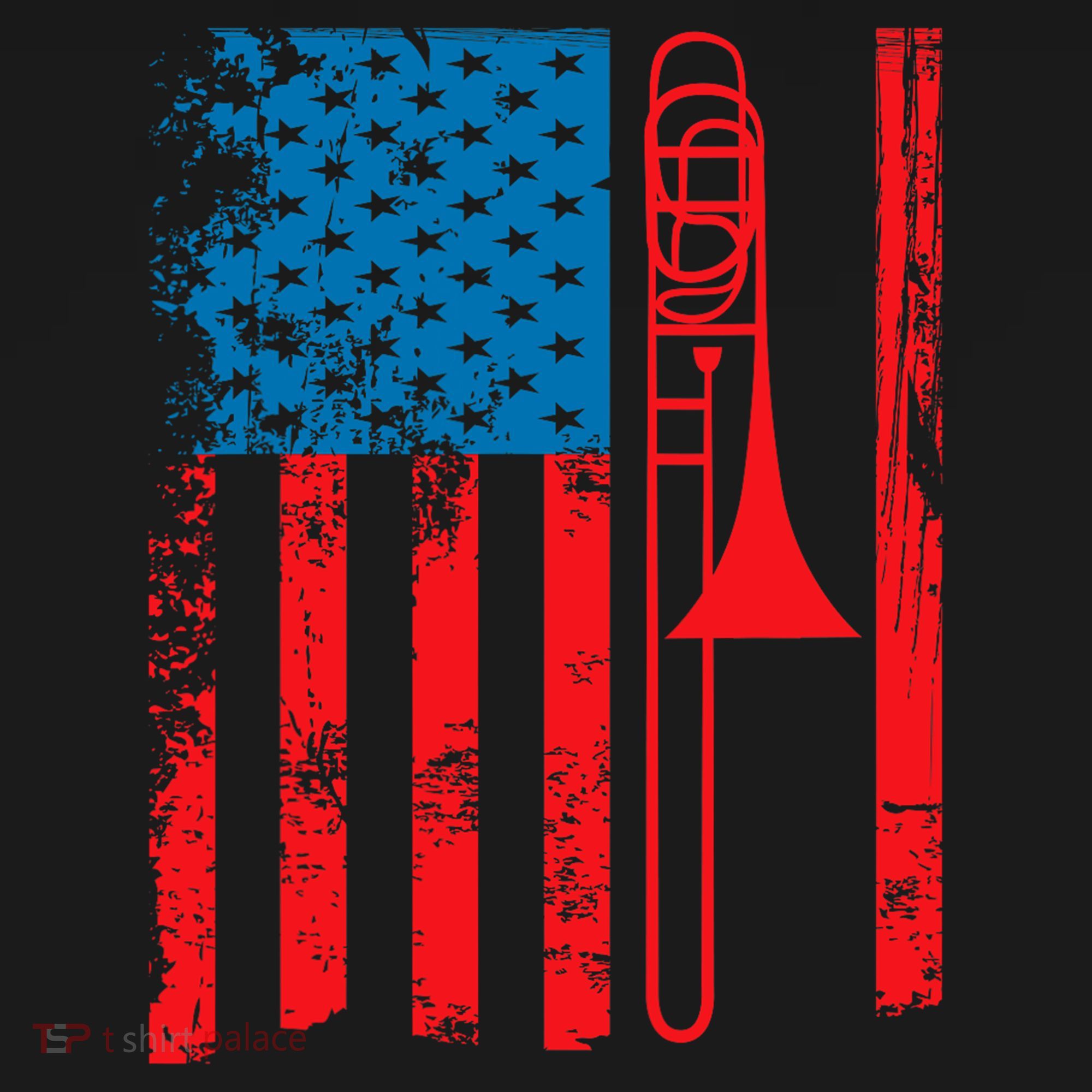 Trombone Player Usa Flag Gift Accessories For Kids Sweatshirt