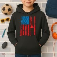 Trombone Player Usa Flag Gift Accessories For Kids Hoodie thumb 2