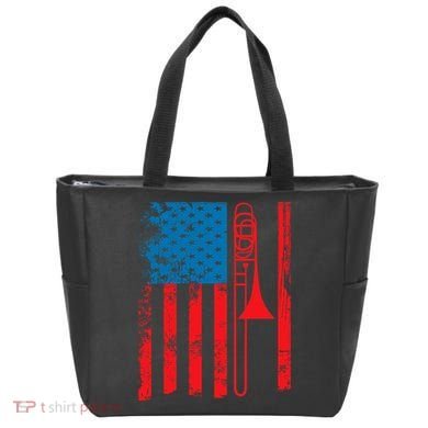 Trombone Player Usa Flag Gift Accessories For Tote Bag