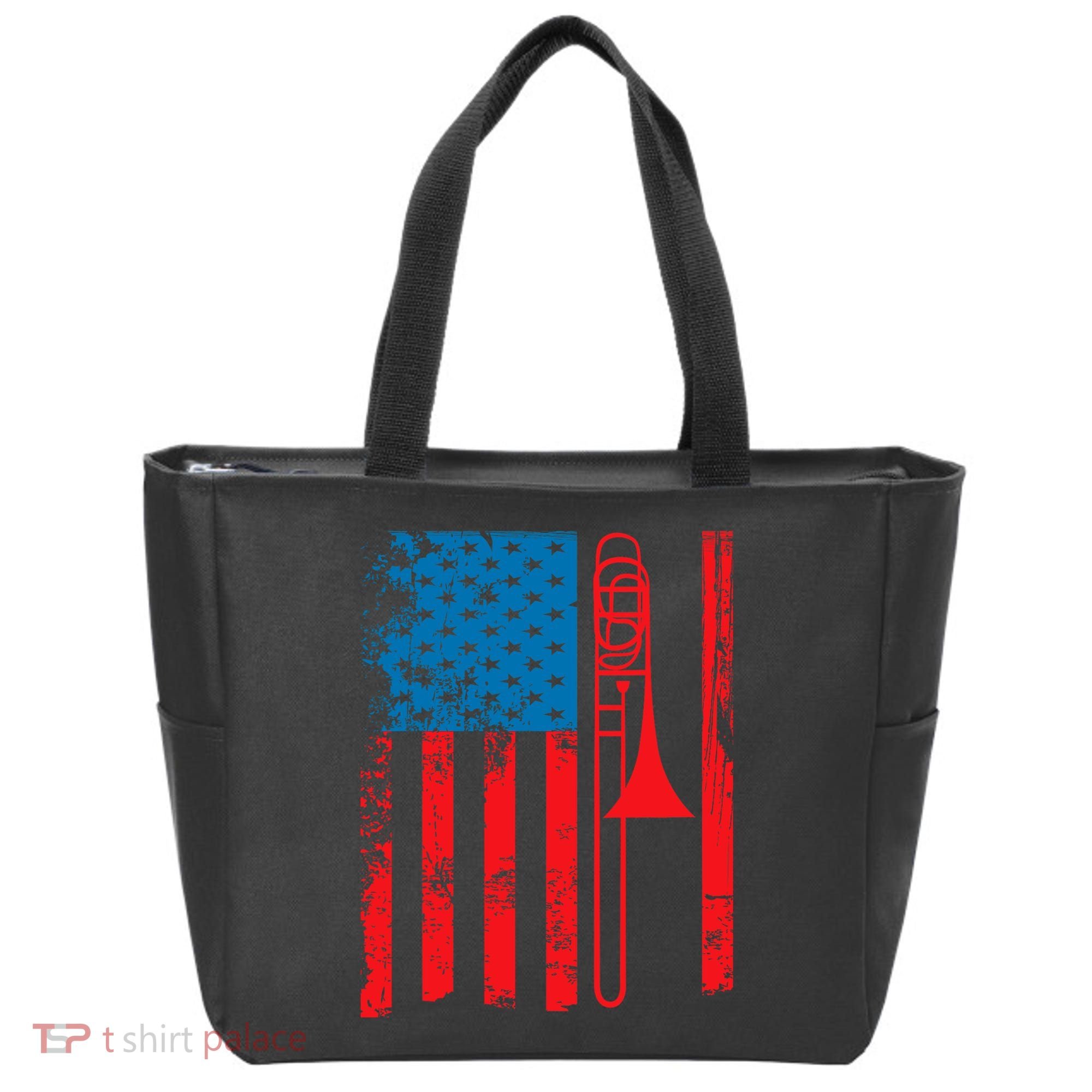 Trombone Player Usa Flag Gift Accessories For Tote Bag