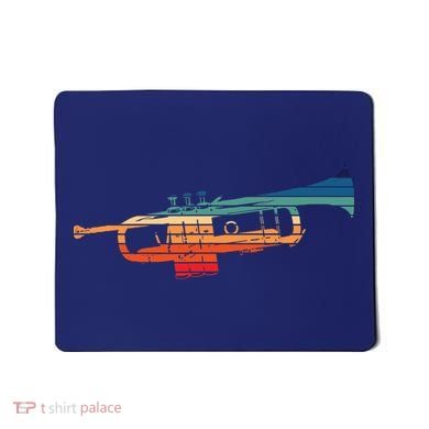 Trumpet Player Vintage Marching Band Retro Sunset Design Mousepad
