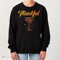 Thankful Pumpkin Wine, Thankful Grateful Blessed Autumn Fall 2022 Women's Sweatshirt thumb 0