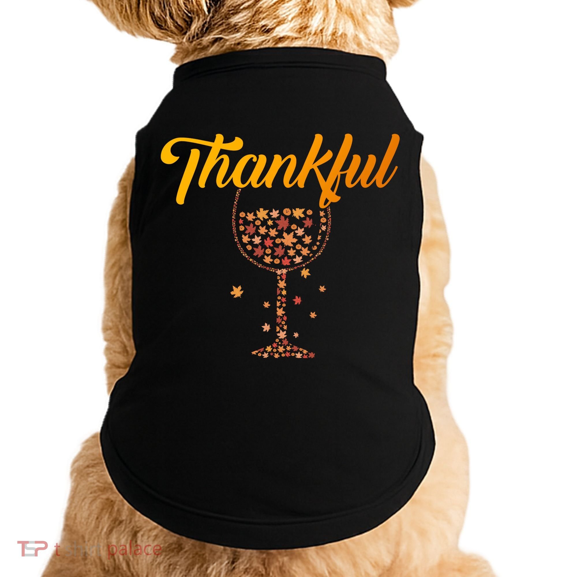 Thankful Pumpkin Wine, Thankful Grateful Blessed Autumn Fall 2022 Doggie Tank