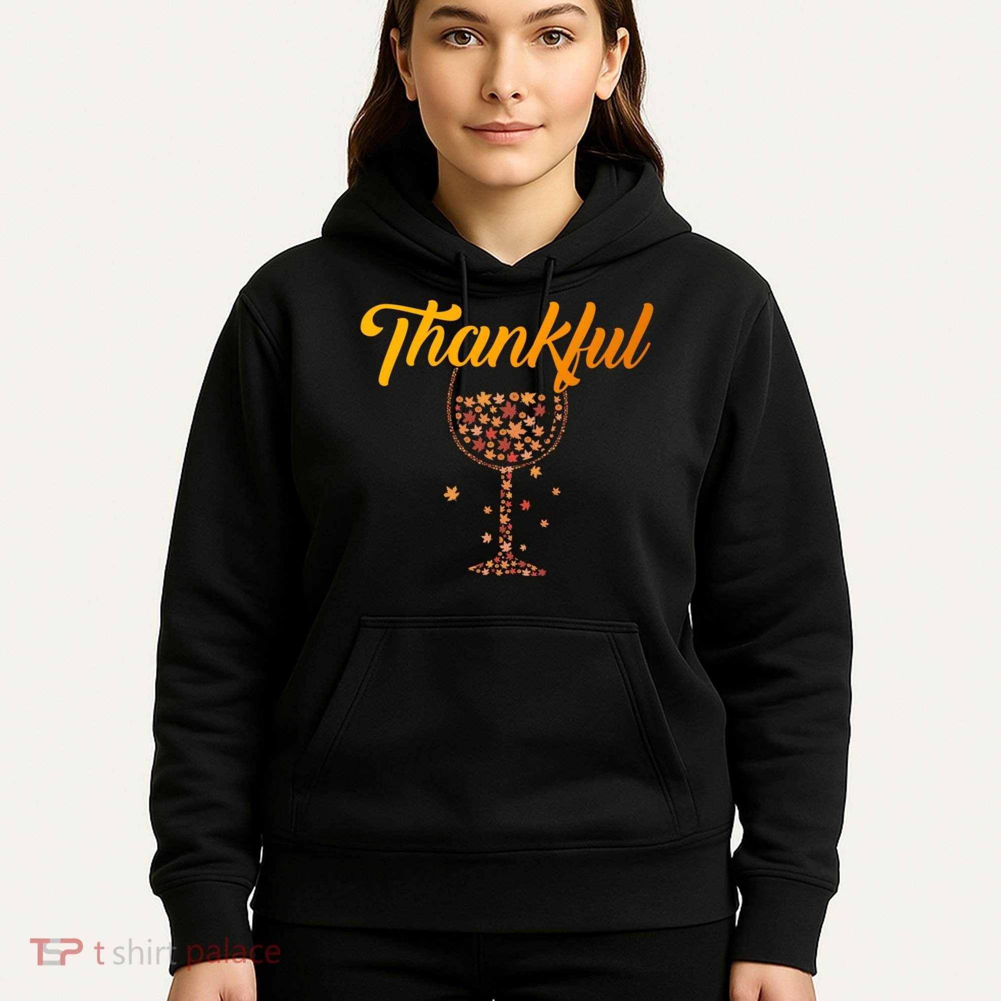 Thankful Pumpkin Wine, Thankful Grateful Blessed Autumn Fall 2022 Hoodie