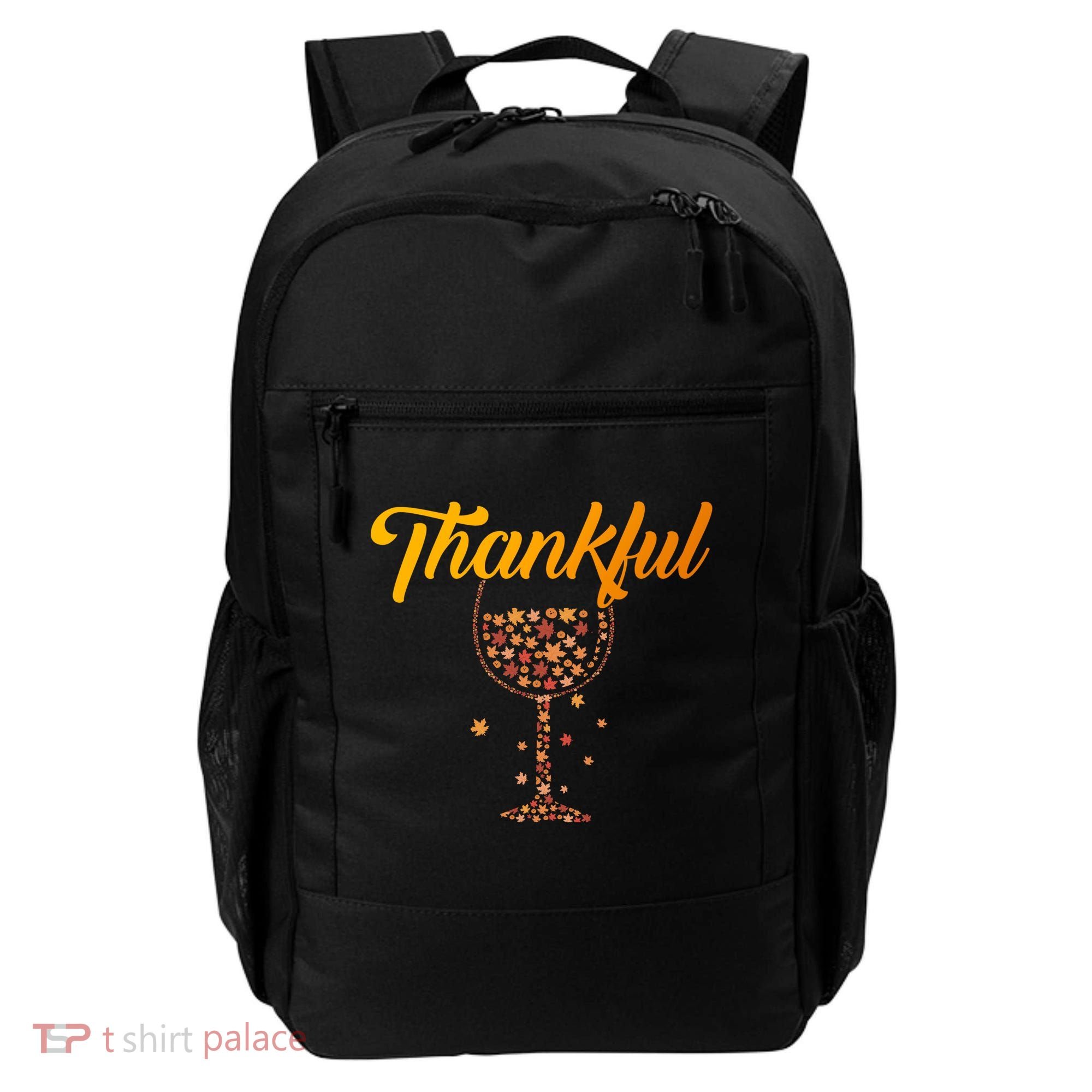 Thankful Pumpkin Wine, Thankful Grateful Blessed Autumn Fall 2022 Backpack