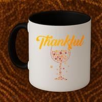 Thankful Pumpkin Wine, Thankful Grateful Blessed Autumn Fall 2022 Coffee Mug thumb 2