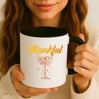 Thankful Pumpkin Wine, Thankful Grateful Blessed Autumn Fall 2022 Coffee Mug thumb 3