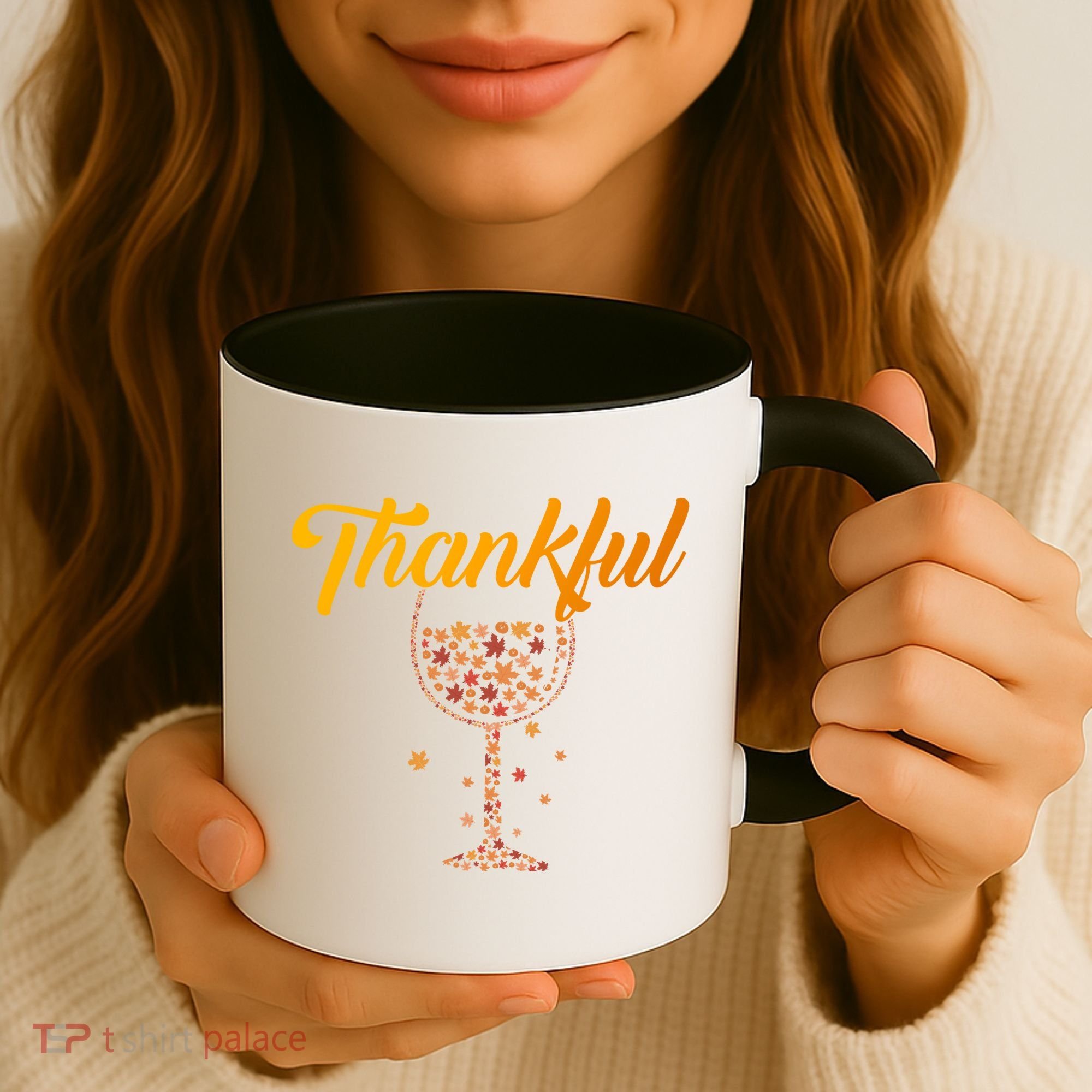 Thankful Pumpkin Wine, Thankful Grateful Blessed Autumn Fall 2022 Coffee Mug