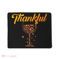 Thankful Pumpkin Wine, Thankful Grateful Blessed Autumn Fall 2022 Mousepad thumb 0