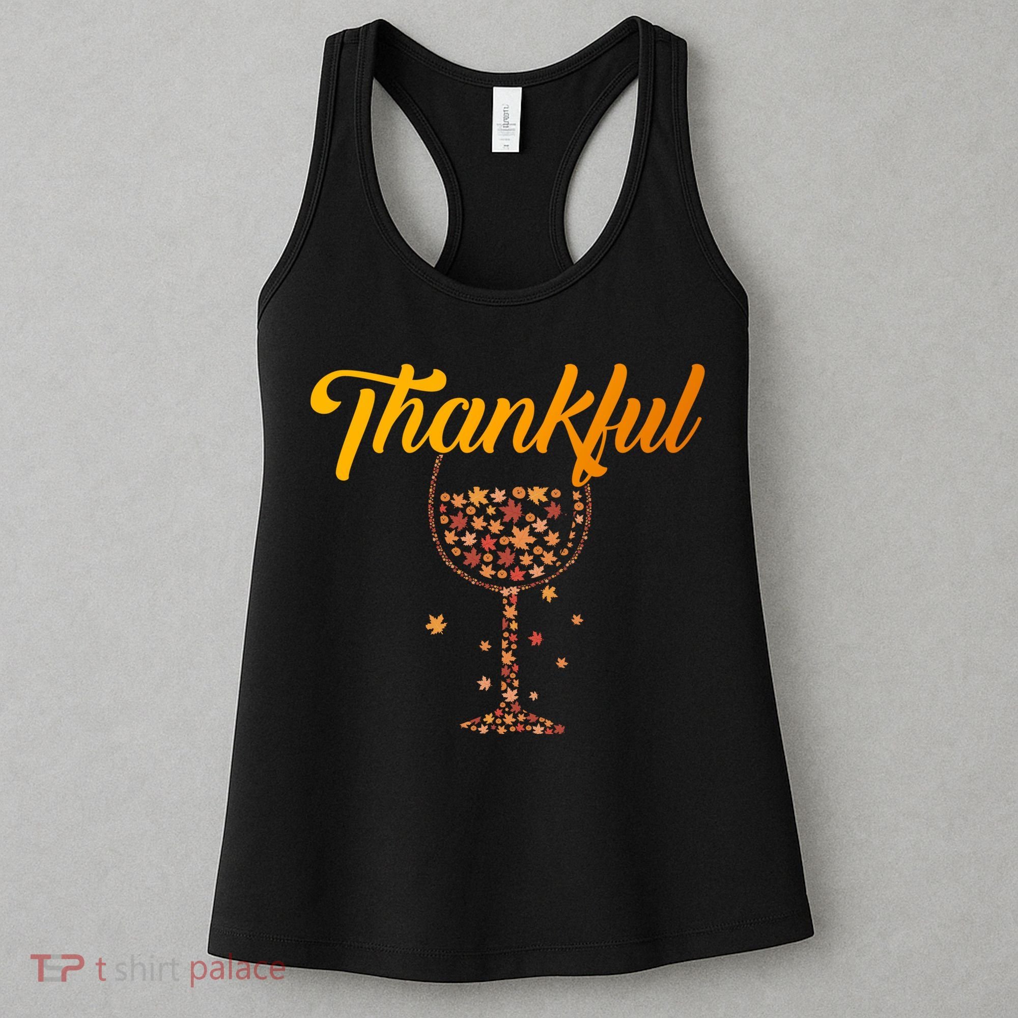 Thankful Pumpkin Wine, Thankful Grateful Blessed Autumn Fall 2022 Women's Tank Top