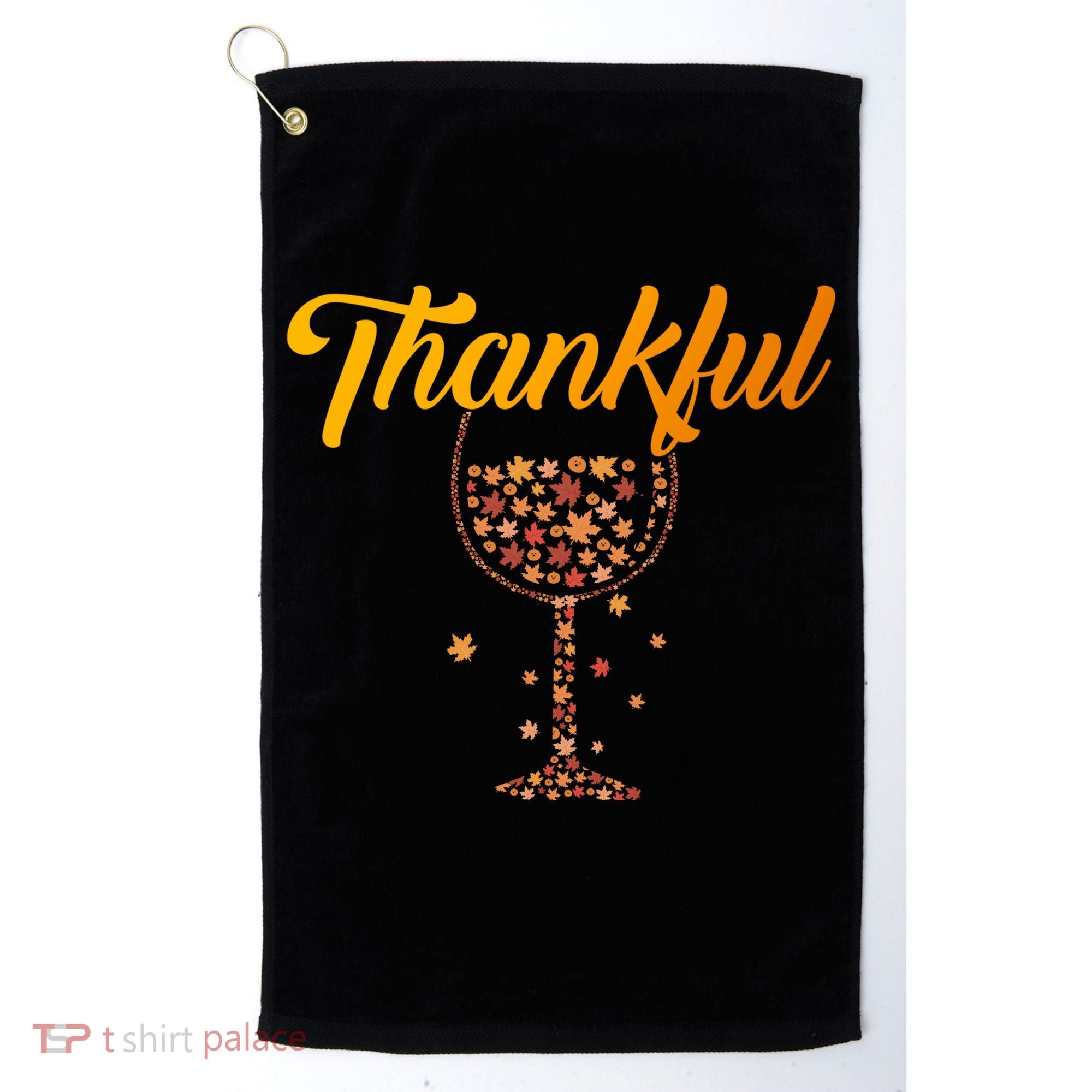 Thankful Pumpkin Wine, Thankful Grateful Blessed Autumn Fall 2022 Golf Towel