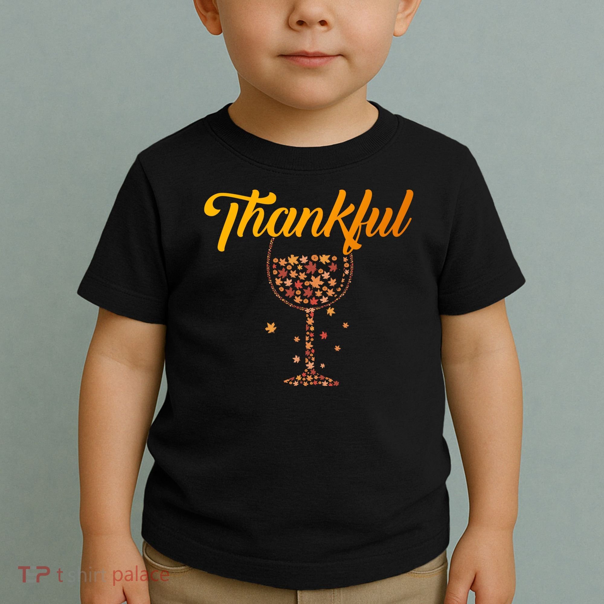 Thankful Pumpkin Wine, Thankful Grateful Blessed Autumn Fall 2022 Toddler T-Shirt