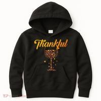 Thankful Pumpkin Wine, Thankful Grateful Blessed Autumn Fall 2022 Kids Hoodie thumb 0