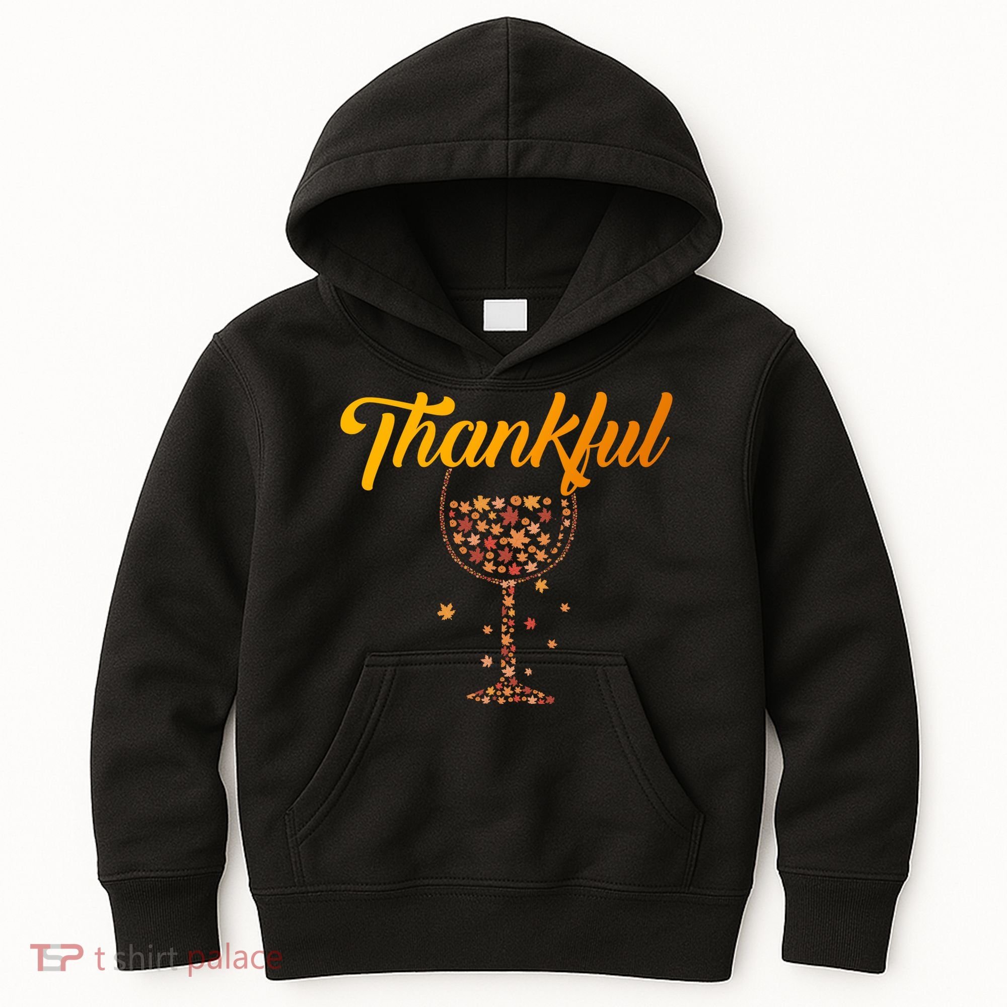 Thankful Pumpkin Wine, Thankful Grateful Blessed Autumn Fall 2022 Kids Hoodie