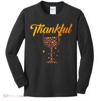 Thankful Pumpkin Wine, Thankful Grateful Blessed Autumn Fall 2022 Kids Long Sleeve Shirt thumb 0