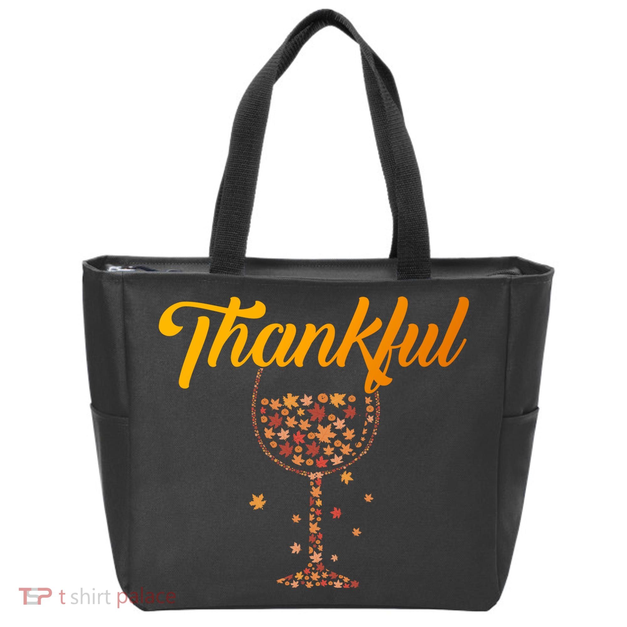 Thankful Pumpkin Wine, Thankful Grateful Blessed Autumn Fall 2022 Tote Bag