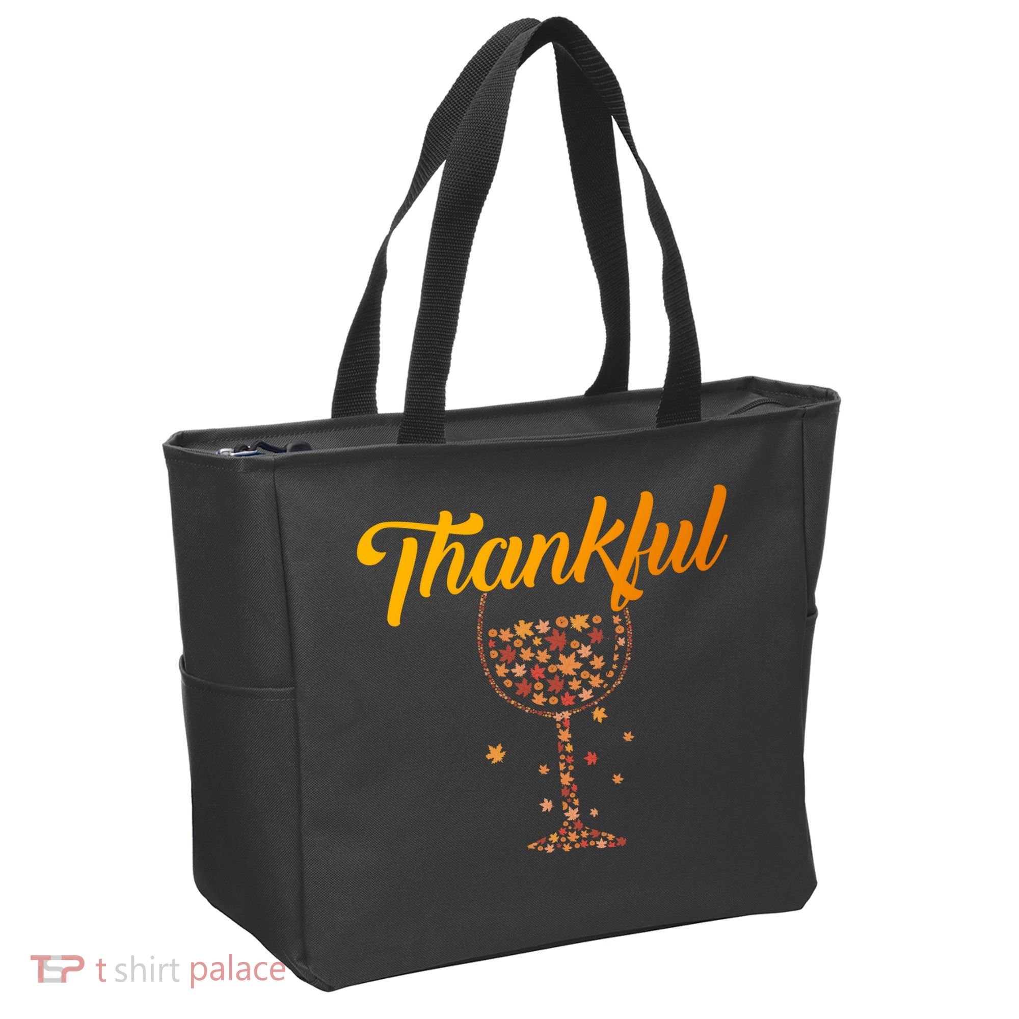 Thankful Pumpkin Wine, Thankful Grateful Blessed Autumn Fall 2022 Tote Bag