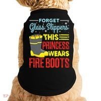 This Princess Wears Fire Boots Women Firefighter Doggie Tank thumb 0