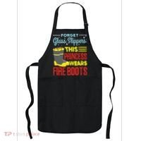 This Princess Wears Fire Boots Women Firefighter Apron thumb 0